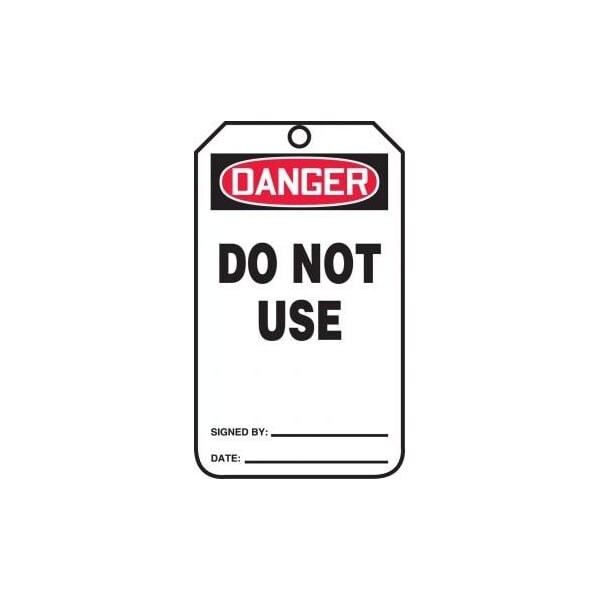 Accuform Safety Tags, DANGER DO NOT USE, 8.5inx 3.875in, RP-Plastic, 25PK MDT286PTP - main